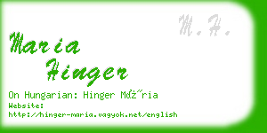 maria hinger business card